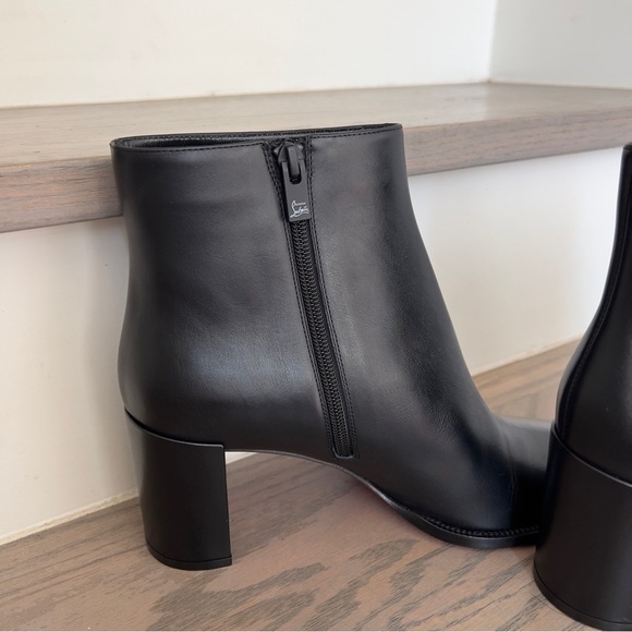 NWOB Christian Louboutin Adoxa 70 Leather Ankle Boots Booties in Black - Picture 6 of 10